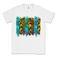 White turquoise leopard sunflowers colorful Classic Tee - RanaPortraitStore