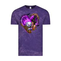 Cloud Purple Halloween Heart with Witch Vintage Tee - texasbilliewilder
