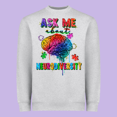 Ask Me About Neurodiversity Heavyweight Sweatshirt Designed By Fadigitalartstudio