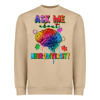 Mushroom Ask me about neurodiversity Heavyweight Sweatshirt - FaDigitalArtStudio