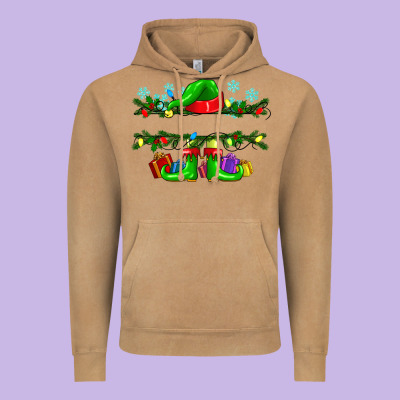 Custom Name Christmas Elf Vintage Hoodie Designed By Texasbilliewilder
