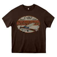 Chocolate Brown cessna 182 skylane since 1956 retro vintage airplane design Heavy Core Tee - tuanDangUi