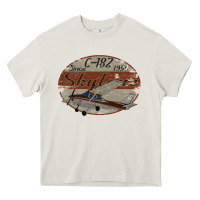 Cream cessna 182 skylane since 1956 retro vintage airplane design Heavy Core Tee - tuanDangUi