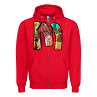 Red farm life alphabet lowercase letters m Zipper Hoodie - BundleAndBundleShop