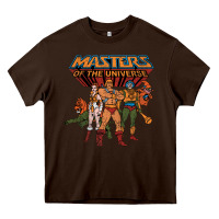 Chocolate Brown he man white color Heavy Core Tee - tuanDangUi