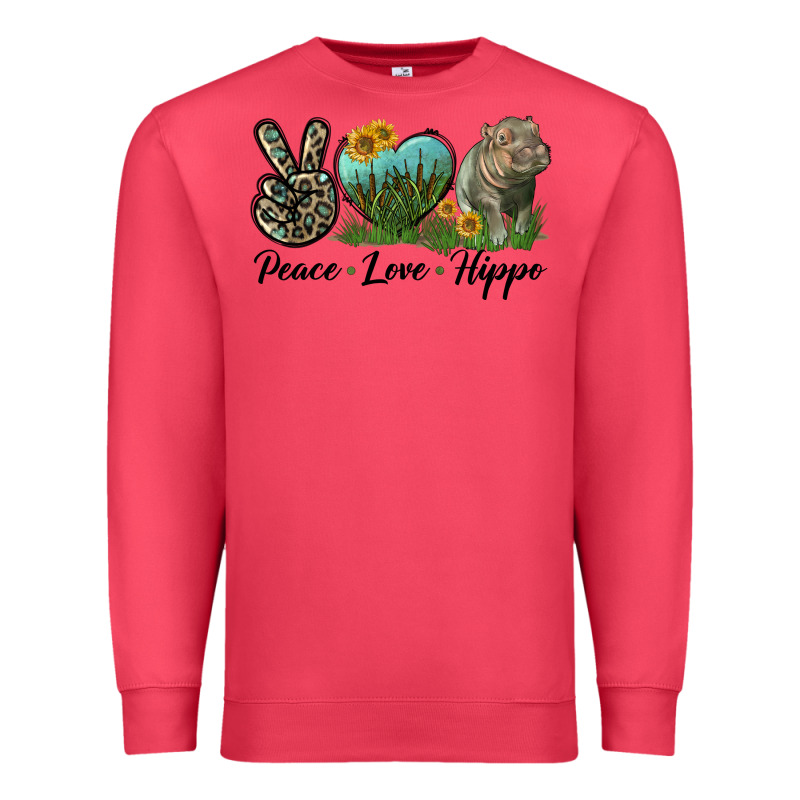 Peace Love Hippo Premium Sweatshirt by LillyAllenDesigns | Teevron