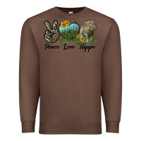Chestnut Peace Love Hippo Premium Sweatshirt - LillyAllenDesigns