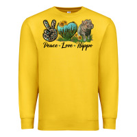 Lemon Peace Love Hippo Premium Sweatshirt - LillyAllenDesigns