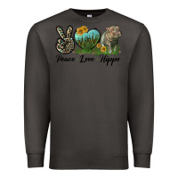 Smoke Peace Love Hippo Premium Sweatshirt - LillyAllenDesigns