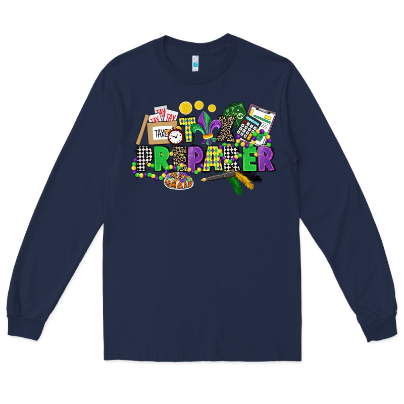 Tax Preparer Mardi Gras Long Sleeve Tee by CowGirlArtShop | Teevron
