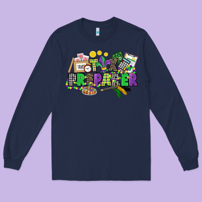 Tax Preparer Mardi Gras Long Sleeve Tee Designed By Cowgirlartshop