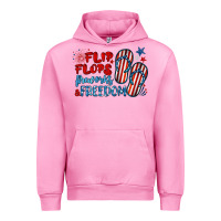 Fuchsia Pink flip flops fireworks & freedom Urban Hoodie - BarkalooDesign