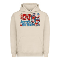 Pigment French Oak flip flops fireworks & freedom Urban Hoodie - BarkalooDesign