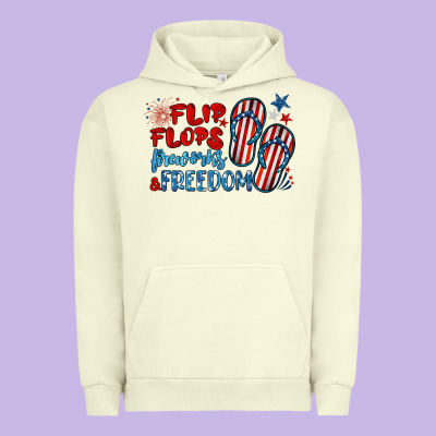 Flip Flops Fireworks & Freedom Urban Hoodie Designed By Barkaloodesign