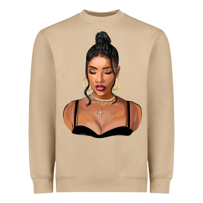 Black Woman Heavyweight Sweatshirt by FaDigitalArtStudio | Teevron