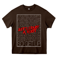 Chocolate Brown Lets Start A Riot GIFT 1 Heavy Core Tee - tuanDangUi