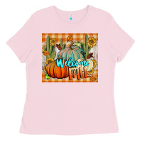 Welcome Fall Tumbler Ladies Tee | Teevron