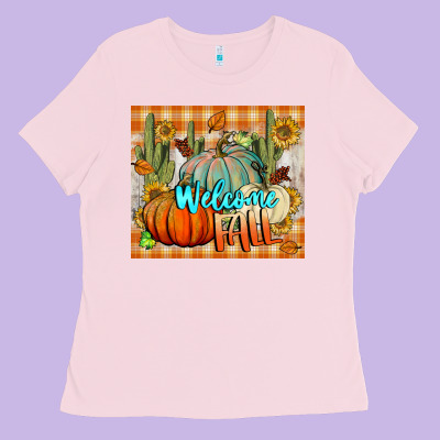 Welcome Fall Tumbler Ladies Tee Designed By Bundleandbundleshop