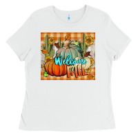 White welcome fall tumbler Ladies Tee - BundleAndBundleShop