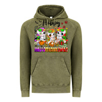 Vintage Olive happy hallothanksmas unicorns Vintage Hoodie - texasbilliewilder