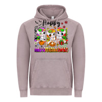 Vintage Zinc happy hallothanksmas unicorns Vintage Hoodie - texasbilliewilder