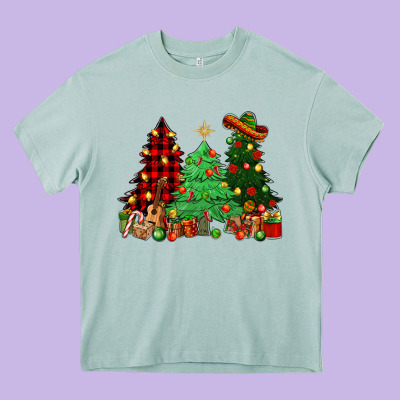 Mexican Christmas Trees Heavy Core Tee Designed By Nancycooperartshop