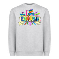 Heather Grey I am enough Heavyweight Sweatshirt - FaDigitalArtStudio