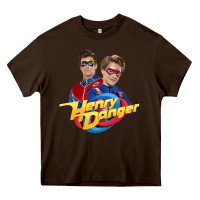 Chocolate Brown henry danger and captain man Heavy Core Tee - tuanDangUi