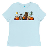 Baby Blue headstone and coffin lebbey glass Ladies Tee - BundleAndBundleShop