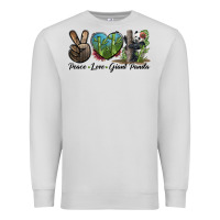 Dove Grey Peace Love Giant Panda Premium Sweatshirt - LillyAllenDesigns