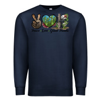 Navy Peace Love Giant Panda Premium Sweatshirt - LillyAllenDesigns