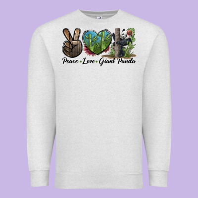 Peace Love Giant Panda Premium Sweatshirt Designed By Lillyallendesigns