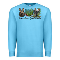 Ocean Blue Peace Love Giant Panda Premium Sweatshirt - LillyAllenDesigns