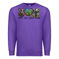 Purple Peace Love Giant Panda Premium Sweatshirt - LillyAllenDesigns