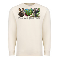 Sandshell Peace Love Giant Panda Premium Sweatshirt - LillyAllenDesigns