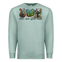 Seafoam Peace Love Giant Panda Premium Sweatshirt - LillyAllenDesigns