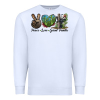 White Peace Love Giant Panda Premium Sweatshirt - LillyAllenDesigns
