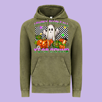 I Ghost People All Year Round Vintage Hoodie Designed By Nancycooperartshop