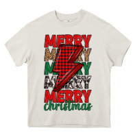 Merry Christmas Lightning Bolt Heavy Core Tee | Teevron
