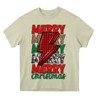 Mossy merry christmas lightning bolt Heavy Core Tee - MaliasSmallBusiness