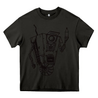 Asphalt b&w claptrap   borderlands Heavy Core Tee - tuanDangUi