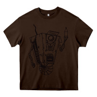 Chocolate Brown b&w claptrap   borderlands Heavy Core Tee - tuanDangUi