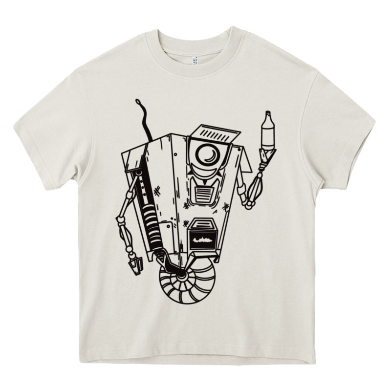B&w Claptrap   Borderlands Heavy Core Tee by tuanDangUi | Teevron