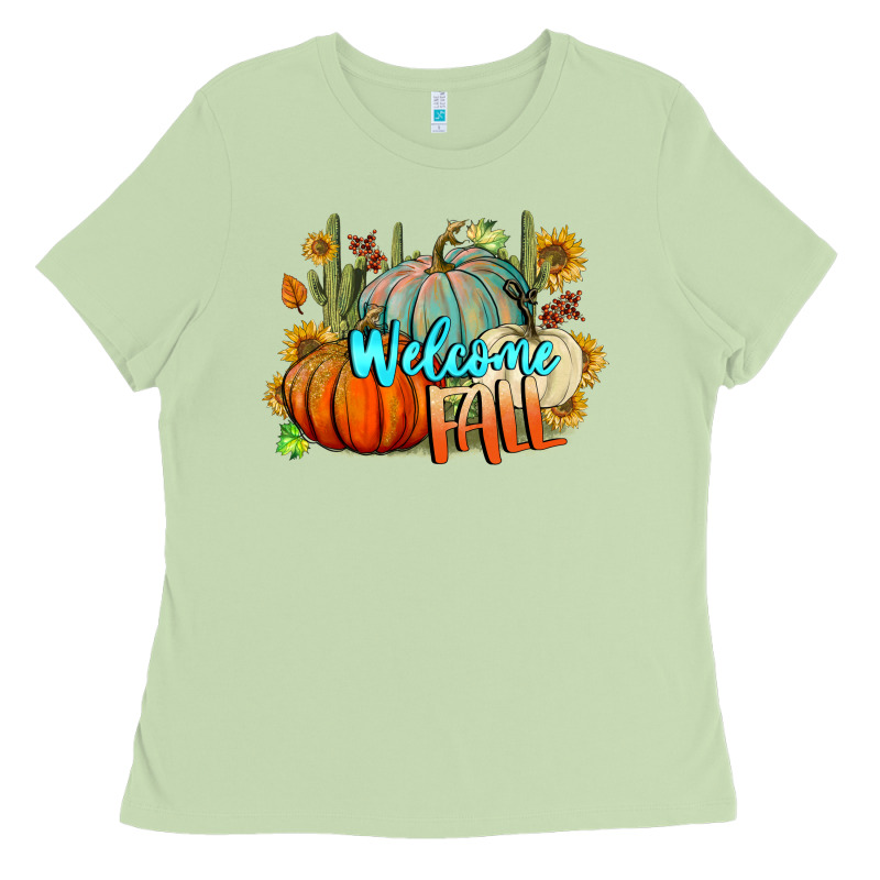 Welcome Fall Pumpkins Ladies Tee by BundleAndBundleShop | Teevron