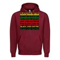 Burgundy black lives matter seamless pattern Zipper Hoodie - BundleAndBundleShop