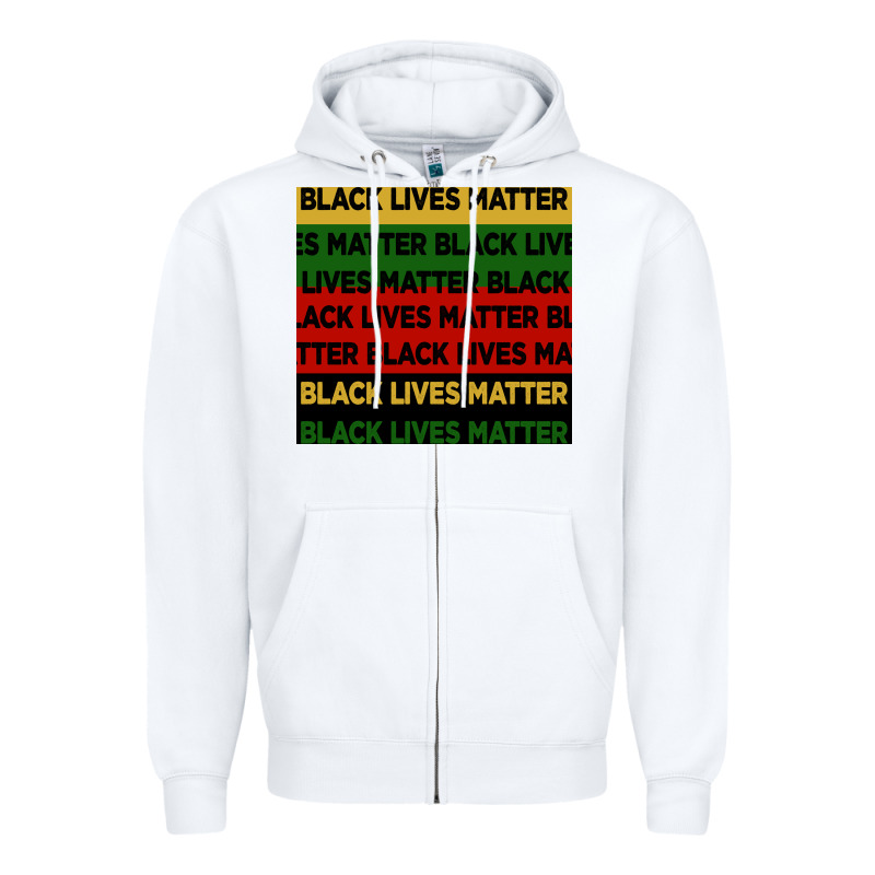 Black Lives Matter Seamless Pattern Zipper Hoodie by BundleAndBundleShop | Teevron