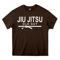 Chocolate Brown Jiu Jitsu Old Guy Heavy Core Tee - tuanDangUi