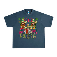 Midnight Navy Let's Fiesta with gnomes Urban Heavy Tee - NancyCooperArtShop