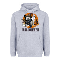 Heather Grey hallowen panda Heavyweight Hoodie - LillyAllenDesigns