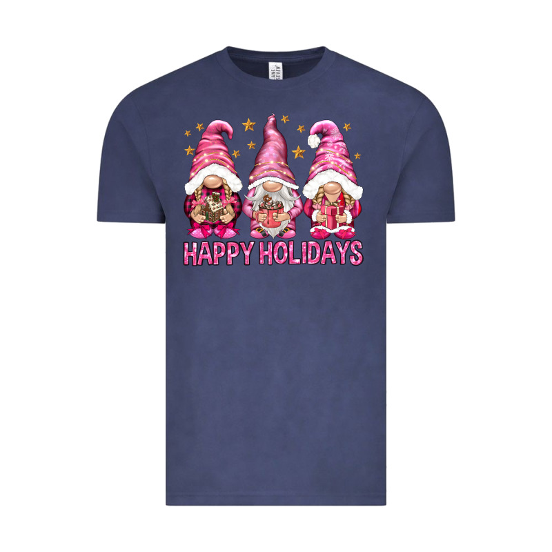 Happy Holidays With Gnomes Vintage Tee by NancyCooperArtShop | Teevron